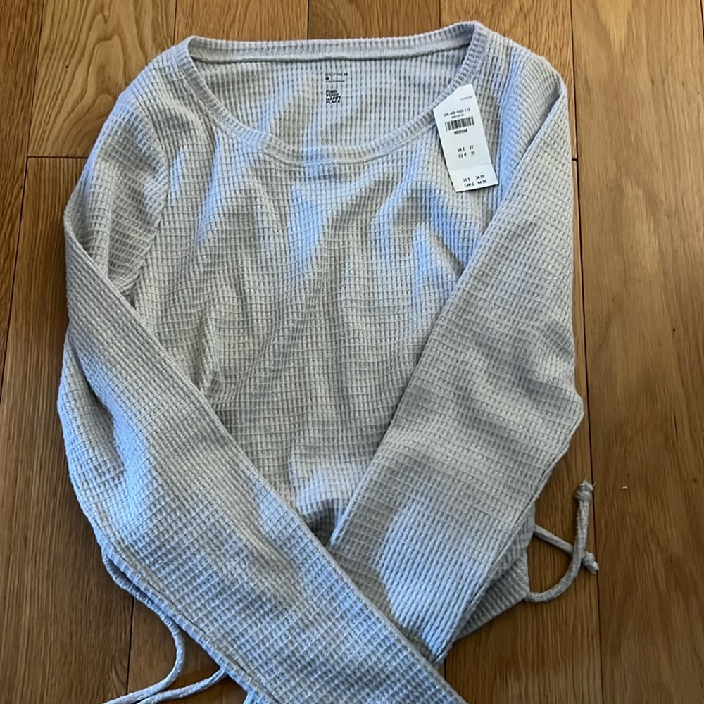 Light gray waffle shirt